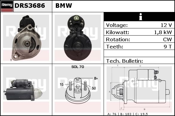 DELCO REMY Starter DRS3700